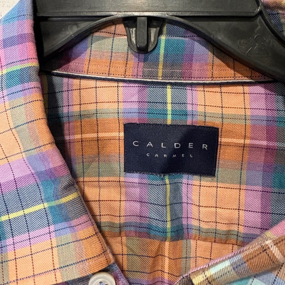 Calder Carmel Mens Limited Edition 1/200 Plaid Cotton Button Down Shirt XL Multi - Picture 3 of 7